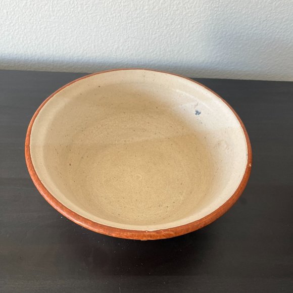 Westlin Studio Art Pottery 8" Bowl // Vintage 1980s Blue Rust Stripes Splatter - Picture 3 of 7
